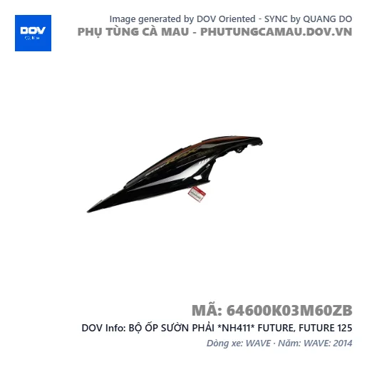 BỘ ỐP SƯỜN PHẢI *NH411* FUTURE, FUTURE 125 — 64600K03M60ZB