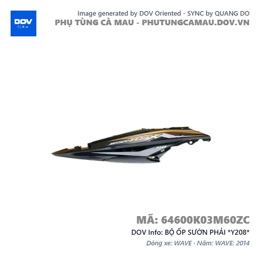 BỘ ỐP SƯỜN PHẢI *Y208*  — 64600K03M60ZC