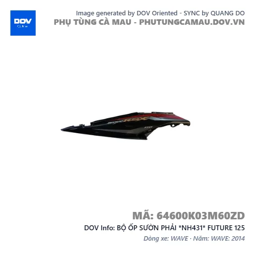 BỘ ỐP SƯỜN PHẢI *NH431* FUTURE 125 — 64600K03M60ZD
