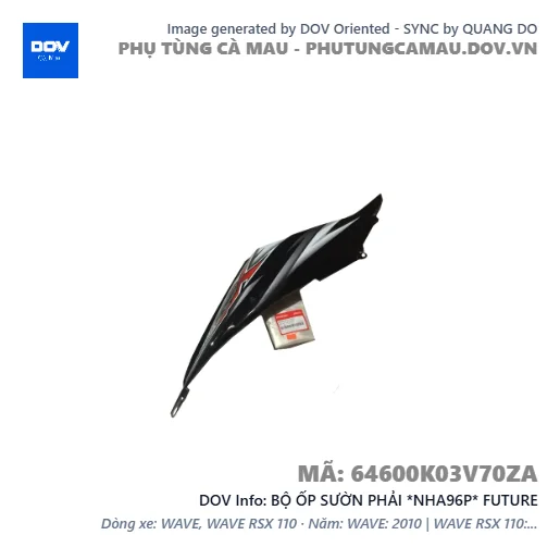 BỘ ỐP SƯỜN PHẢI *NHA96P* FUTURE — 64600K03V70ZA