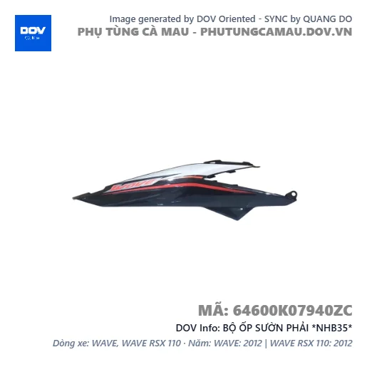 BỘ ỐP SƯỜN PHẢI *NHB35*  — 64600K07940ZC