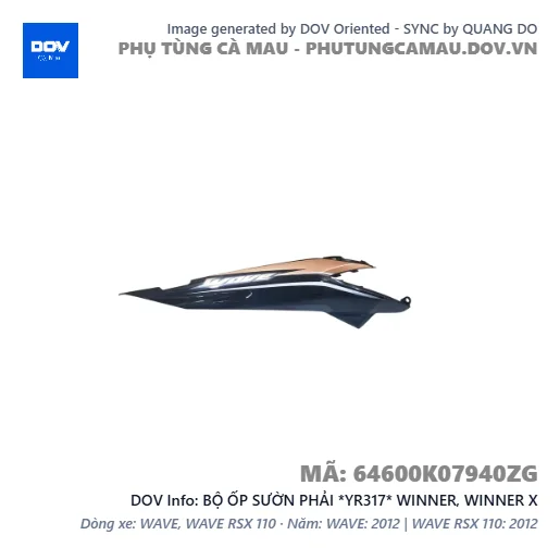 BỘ ỐP SƯỜN PHẢI *YR317* WINNER, WINNER X — 64600K07940ZG