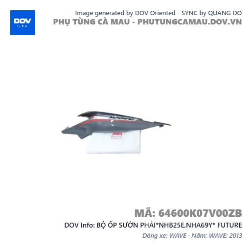 BỘ ỐP SƯỜN PHẢI*NHB25E,NHA69Y* FUTURE — 64600K07V00ZB