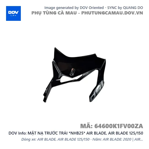 MẶT NẠ TRƯỚC TRÁI *NHB25* AIR BLADE, AIR BLADE 125/150 — 64600K1FV00ZA
