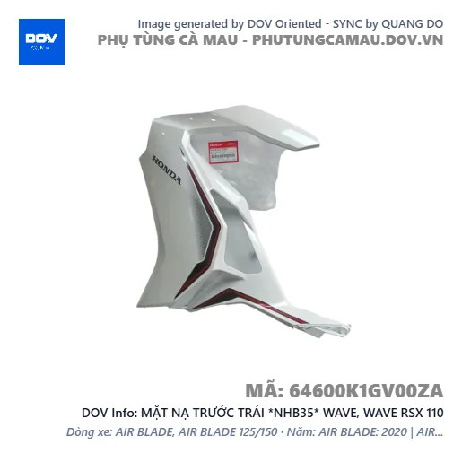 MẶT NẠ TRƯỚC TRÁI *NHB35* WAVE, WAVE RSX 110 — 64600K1GV00ZA