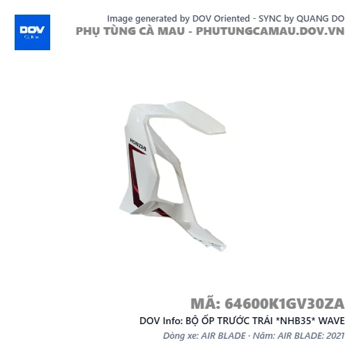 BỘ ỐP TRƯỚC TRÁI *NHB35* WAVE — 64600K1GV30ZA