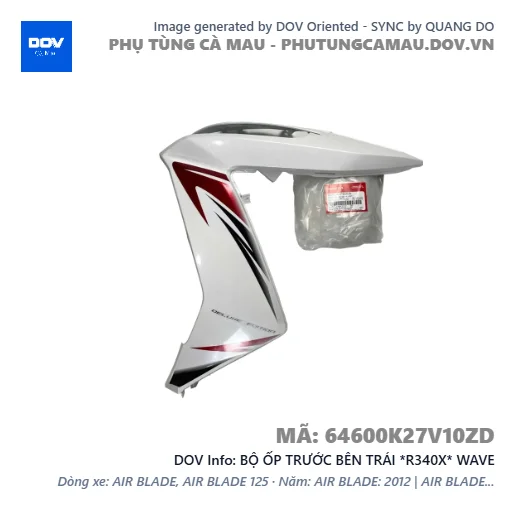 BỘ ỐP TRƯỚC BÊN TRÁI *R340X* WAVE — 64600K27V10ZD
