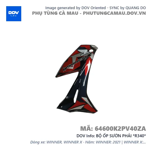 BỘ ỐP SƯỜN PHẢI *R340*  — 64600K2PV40ZA