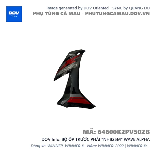 BỘ ỐP TRƯỚC PHẢI *NHB25M* WAVE ALPHA — 64600K2PV50ZB