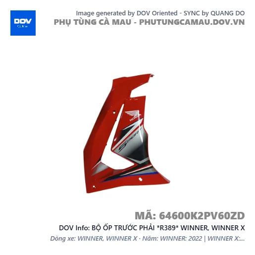 BỘ ỐP TRƯỚC PHẢI *R389* WINNER, WINNER X — 64600K2PV60ZD