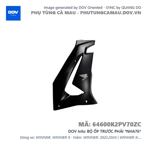 BỘ ỐP TRƯỚC PHẢI *NHA76*  — 64600K2PV70ZC