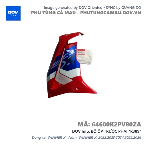 BỘ ỐP TRƯỚC PHẢI *R389* — 64600K2PV80ZA