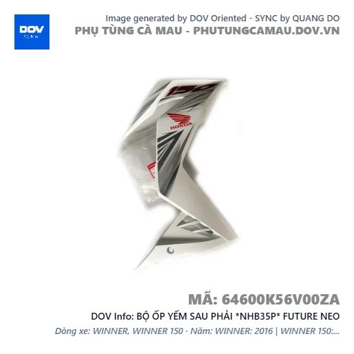 BỘ ỐP YẾM SAU PHẢI *NHB35P* FUTURE NEO — 64600K56V00ZA