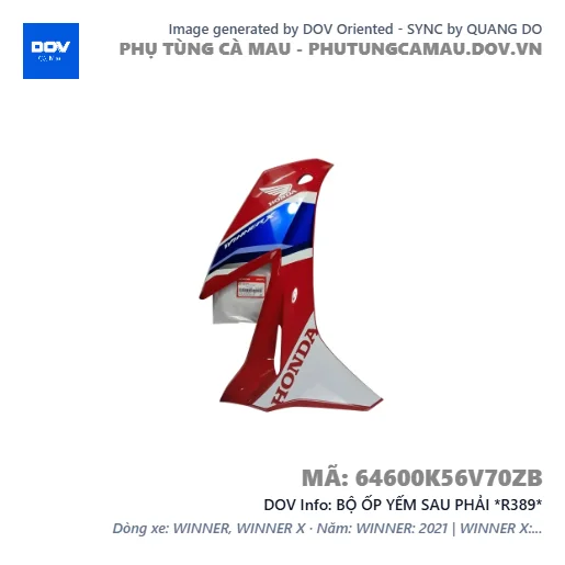 BỘ ỐP YẾM SAU PHẢI *R389*  — 64600K56V70ZB