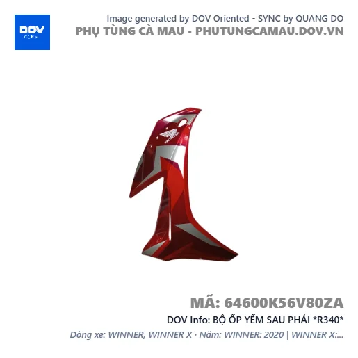 BỘ ỐP YẾM SAU PHẢI *R340*  — 64600K56V80ZA
