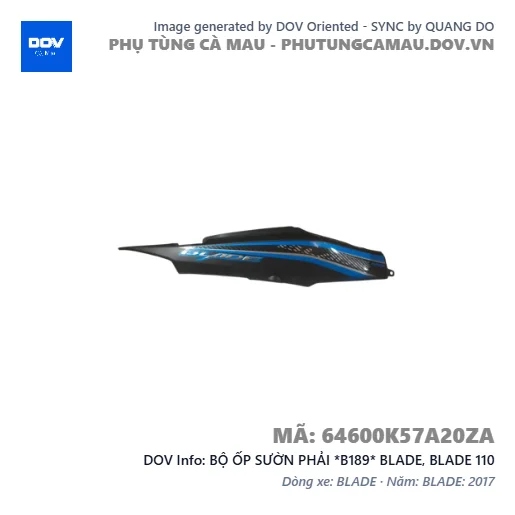 BỘ ỐP SƯỜN PHẢI *B189* BLADE, BLADE 110 — 64600K57A20ZA
