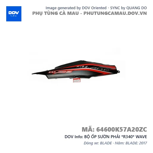BỘ ỐP SƯỜN PHẢI *R340* WAVE — 64600K57A20ZC