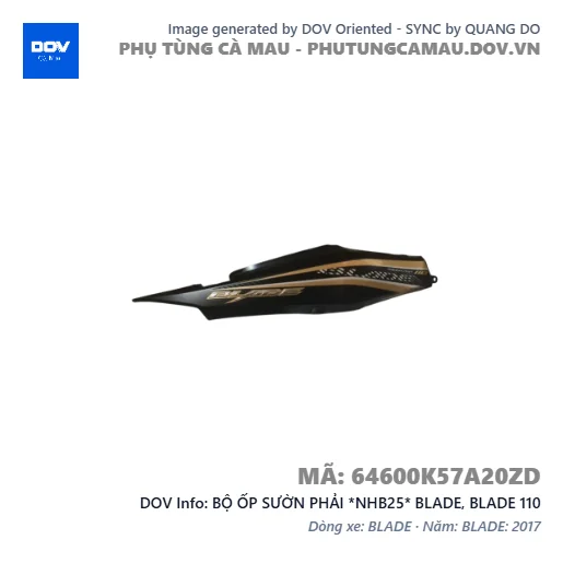 BỘ ỐP SƯỜN PHẢI *NHB25* BLADE, BLADE 110 — 64600K57A20ZD