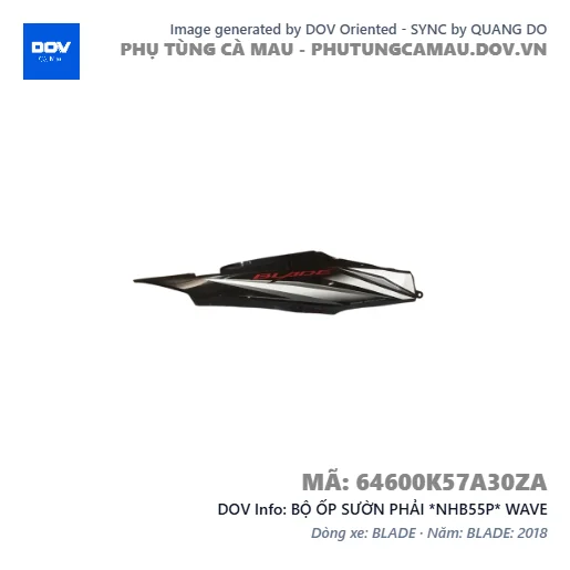 BỘ ỐP SƯỜN PHẢI *NHB55P* WAVE — 64600K57A30ZA