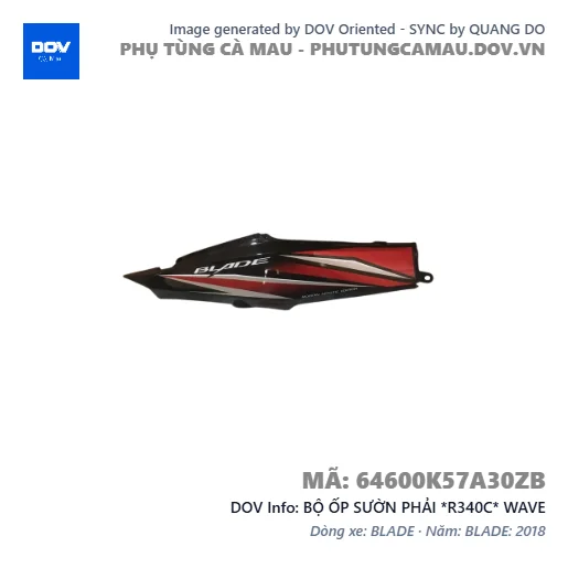 BỘ ỐP SƯỜN PHẢI *R340C* WAVE — 64600K57A30ZB