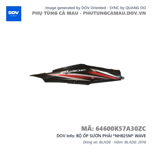 BỘ ỐP SƯỜN PHẢI *NHB25M* WAVE — 64600K57A30ZC