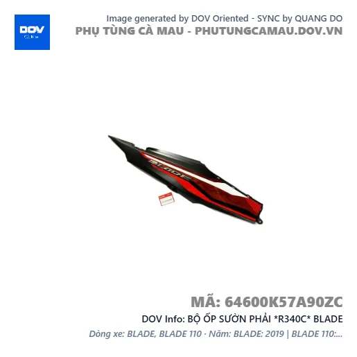 BỘ ỐP SƯỜN PHẢI *R340C* BLADE — 64600K57A90ZC