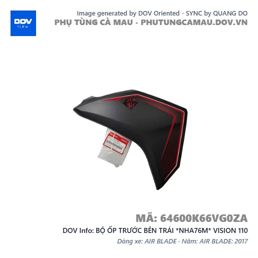 BỘ ỐP TRƯỚC BÊN TRÁI *NHA76M* VISION 110 — 64600K66VG0ZA