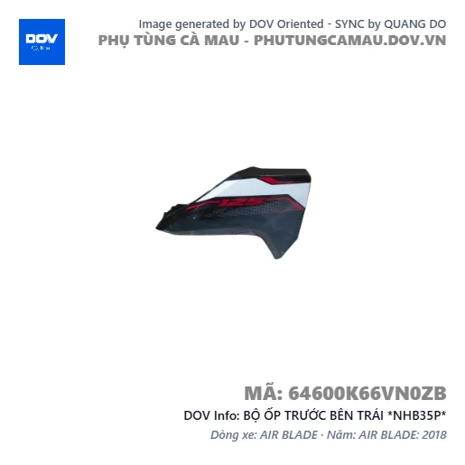BỘ ỐP TRƯỚC BÊN TRÁI *NHB35P* — 64600K66VN0ZB