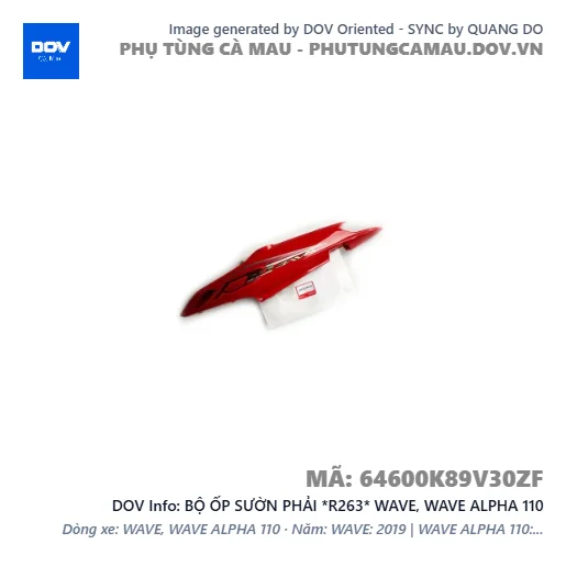 BỘ ỐP SƯỜN PHẢI *R263* WAVE, WAVE ALPHA 110 — 64600K89V30ZF