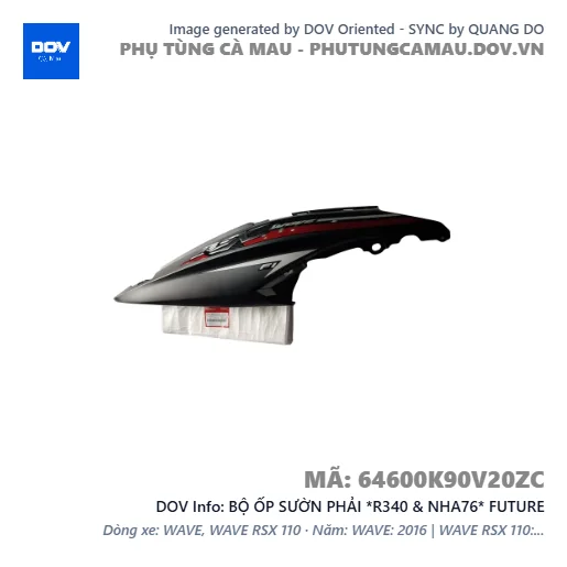 BỘ ỐP SƯỜN PHẢI *R340 & NHA76* FUTURE — 64600K90V20ZC
