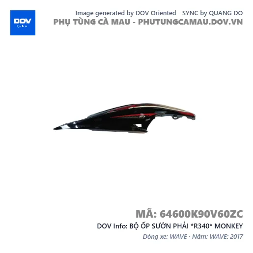 BỘ ỐP SƯỜN PHẢI *R340* MONKEY — 64600K90V60ZC