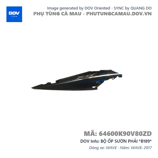 BỘ ỐP SƯỜN PHẢI *B189*  — 64600K90V80ZD