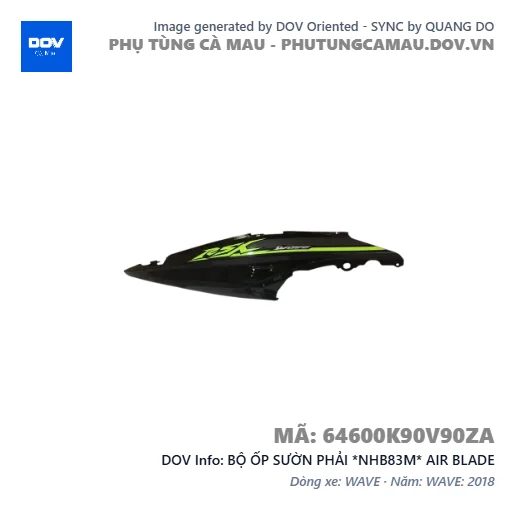 BỘ ỐP SƯỜN PHẢI *NHB83M* AIR BLADE — 64600K90V90ZA