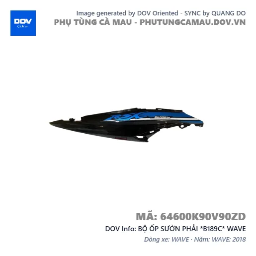 BỘ ỐP SƯỜN PHẢI *B189C* WAVE — 64600K90V90ZD