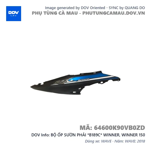 BỘ ỐP SƯỜN PHẢI *B189C* WINNER, WINNER 150 — 64600K90VB0ZD