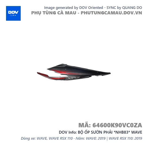 BỘ ỐP SƯỜN PHẢI *NHB83* WAVE — 64600K90VC0ZA