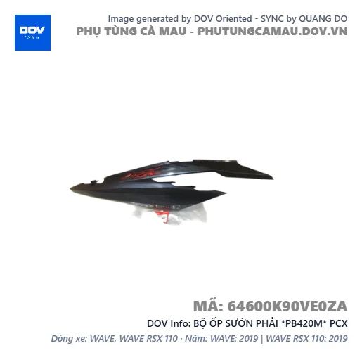 BỘ ỐP SƯỜN PHẢI *PB420M* PCX — 64600K90VE0ZA