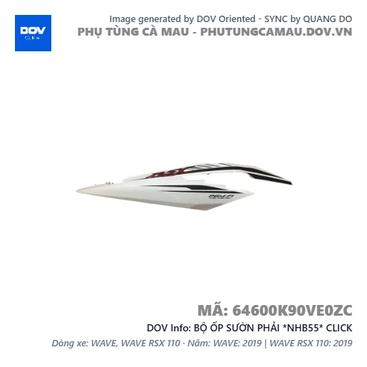 BỘ ỐP SƯỜN PHẢI *NHB55* CLICK — 64600K90VE0ZC