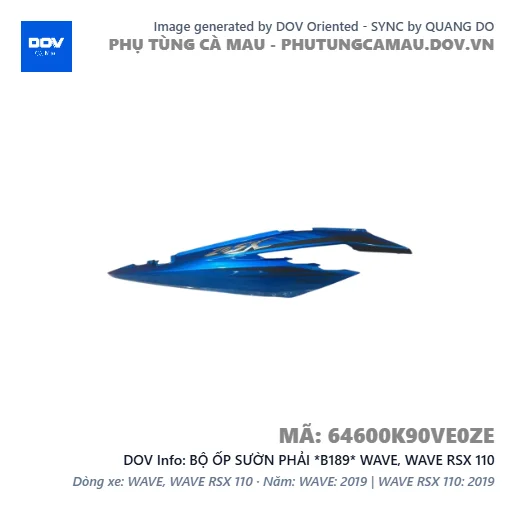 BỘ ỐP SƯỜN PHẢI *B189* WAVE, WAVE RSX 110 — 64600K90VE0ZE
