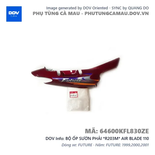 BỘ ỐP SƯỜN PHẢI *R203M* AIR BLADE 110 — 64600KFL830ZE