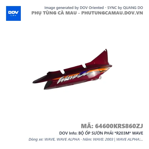 BỘ ỐP SƯỜN PHẢI *R203M* WAVE — 64600KRS860ZJ