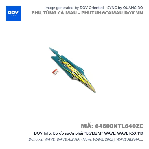 Bộ ốp sườn phải *BG132M* WAVE, WAVE RSX 110 — 64600KTL640ZE