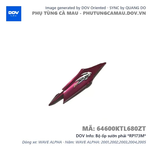 Bộ ốp sườn phải *RP173M* — 64600KTL680ZT