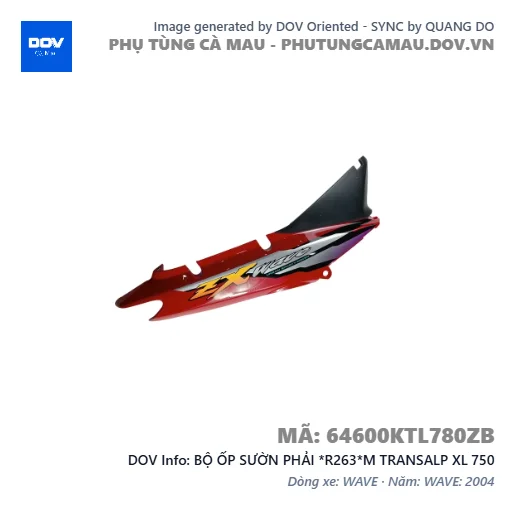 BỘ ỐP SƯỜN PHẢI *R263*M TRANSALP XL 750 — 64600KTL780ZB