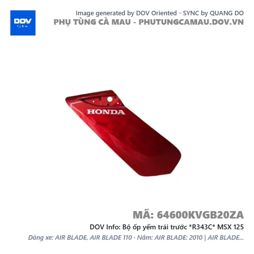 Bộ ốp yếm trái trước *R343C* MSX 125 — 64600KVGB20ZA