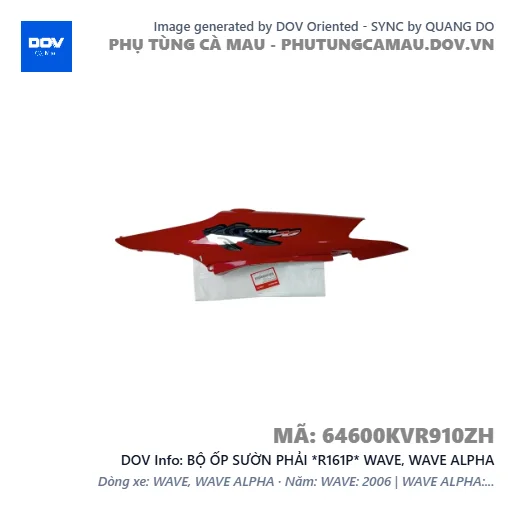 BỘ ỐP SƯỜN PHẢI *R161P* WAVE, WAVE ALPHA — 64600KVR910ZH