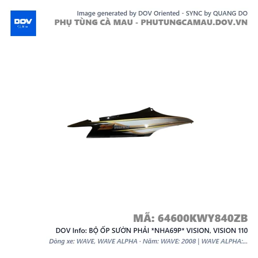 BỘ ỐP SƯỜN PHẢI *NHA69P* VISION, VISION 110 — 64600KWY840ZB