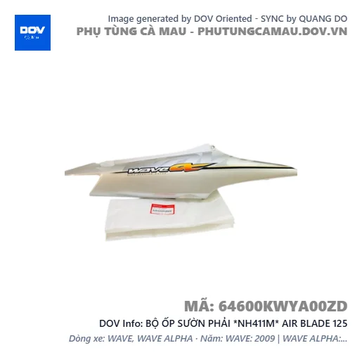 BỘ ỐP SƯỜN PHẢI *NH411M* AIR BLADE 125 — 64600KWYA00ZD