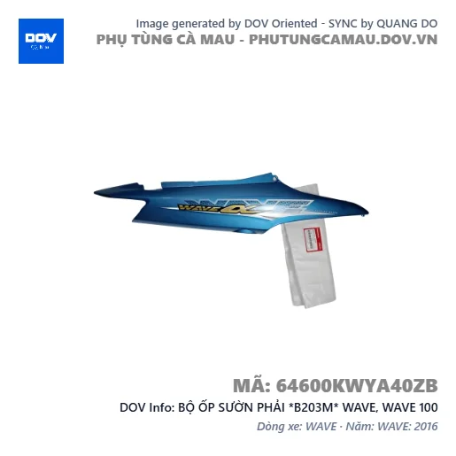 BỘ ỐP SƯỜN PHẢI *B203M* WAVE, WAVE 100 — 64600KWYA40ZB
