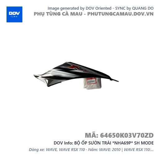 BỘ ỐP SƯỜN TRÁI *NHA69P* SH MODE — 64650K03V70ZD